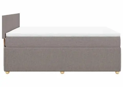 Pat box spring cu saltea, gri taupe, 160x200 cm material textil - 5/5