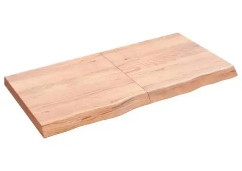 Raft de perete maro deschis 120x60x(2-6) cm lemn stejar tratat - 1/5