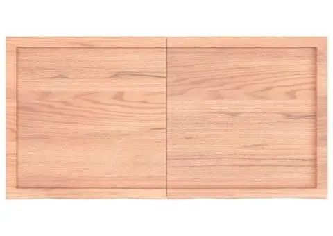 Raft de perete maro deschis 120x60x(2-6) cm lemn stejar tratat - 2/5