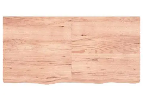 Raft de perete maro deschis 120x60x(2-6) cm lemn stejar tratat - 3/5