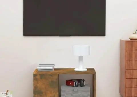Comodă TV, stejar fumuriu, 60x24x32 cm, lemn compozit - 1/5