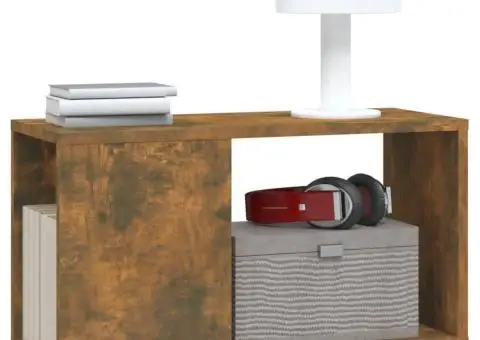 Comodă TV, stejar fumuriu, 60x24x32 cm, lemn compozit - 4/5