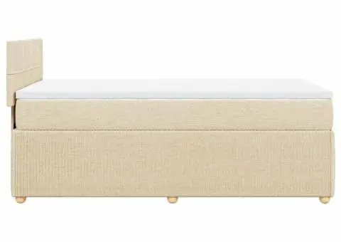 Pat box spring cu saltea, crem, 100x200 cm, textil - 5/5