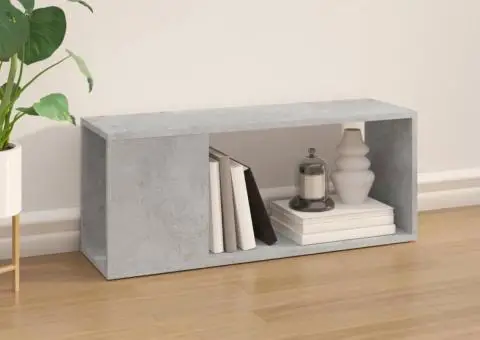 Comodă TV, gri beton, 80x24x32 cm, PAL - 3/5