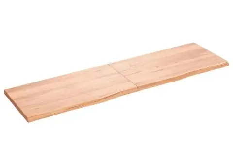 Raft de perete maro deschis 180x50x(2-4) cm lemn stejar tratat - 1/5