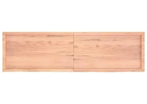 Raft de perete maro deschis 180x50x(2-4) cm lemn stejar tratat - 2/5