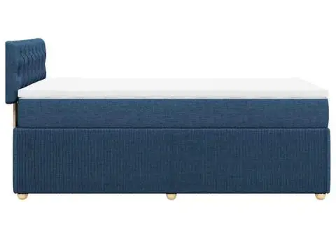 Pat box spring cu saltea, albastru, 80x200 cm, textil - 5/5