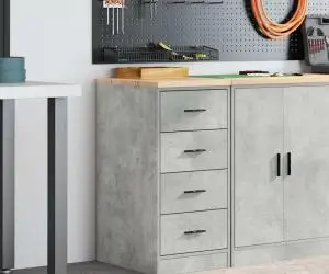 vidaXL Dulap depozitare garaj Beton Gri 40x51x85 cm lemn masiv de pin