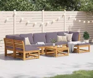 vidaXL Set mobilier grădină cu perne, 8 piese, lemn masiv acacia