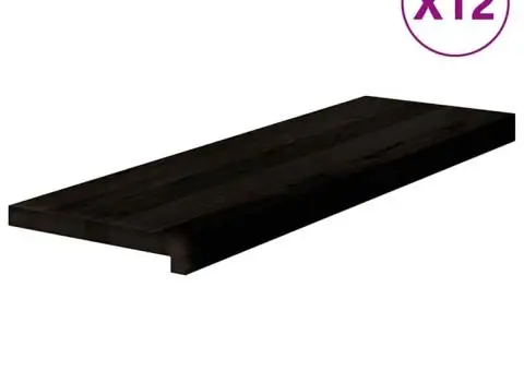 Trepte de scară 12 buc maro închis lemn masiv de stejar - 2/5