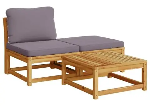 Set mobilier grădină cu perne, 8 piese, lemn masiv acacia - 4/5