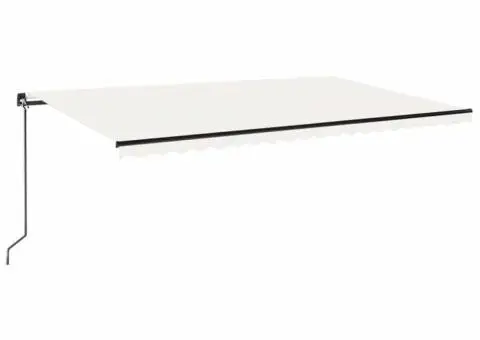 Copertină retractabilă manual cu LED, crem, 500x300 cm - 2/5