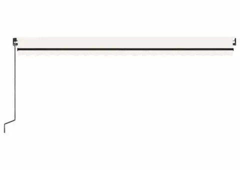 Copertină retractabilă manual cu LED, crem, 500x300 cm - 4/5