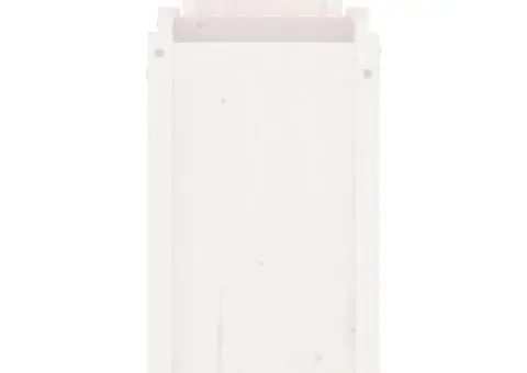 Banchetă cu jardiniere, alb, 180x36x63 cm, lemn masiv de pin - 5/5