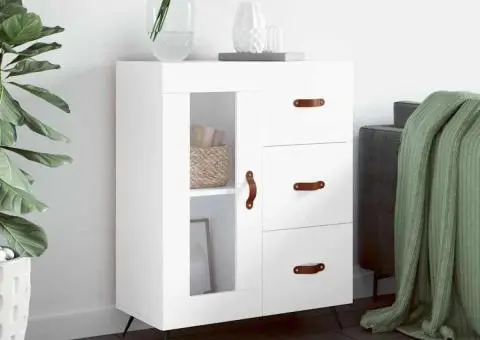 Servantă, alb, 69,5x34x90 cm, lemn compozit - 1/5