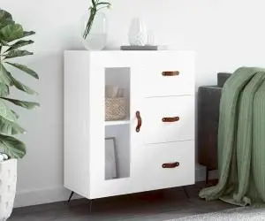 vidaXL Servantă, alb, 69,5x34x90 cm, lemn compozit
