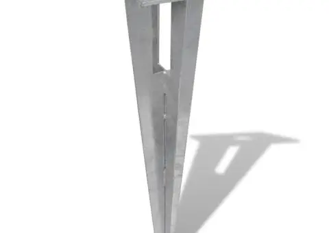 Țăruși stâlp de susținere, 2 buc., oţel - 3/5