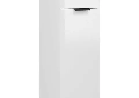 Dulap de baie, alb extralucios, 32x34x90 cm, lemn compozit - 2/5