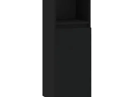 Dulap de baie, negru, 30x30x100 cm, lemn prelucrat - 2/5