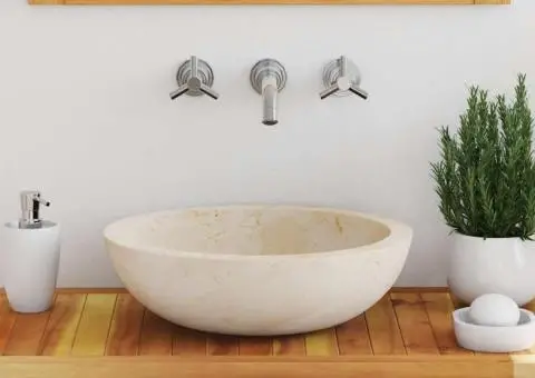 Chiuvetă, crem, 40 x 12 cm, marmură - 3/5