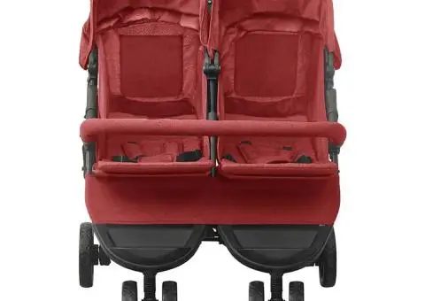 Cărucior dublu, roșu, oțel - 2/5