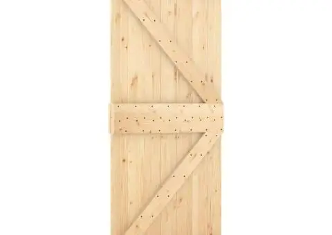 Ușă glisantă cu set de feronerie 70x210 cm, lemn masiv de pin - 3/5