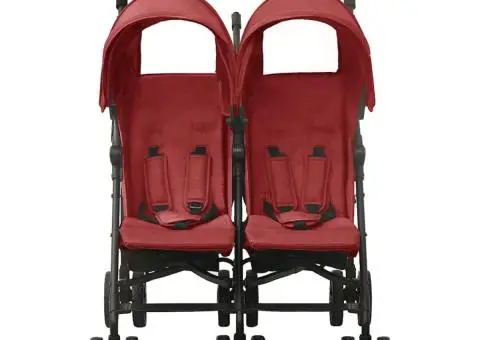 Cărucior dublu, roșu, oțel - 2/5