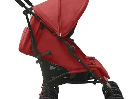 Cărucior dublu, roșu, oțel - 3/5