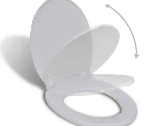 vidaXL Capac WC cu închidere silențioasă, alb, oval