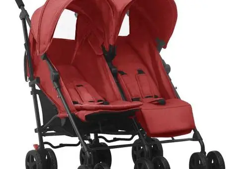 Cărucior dublu, roșu, oțel - 5/5