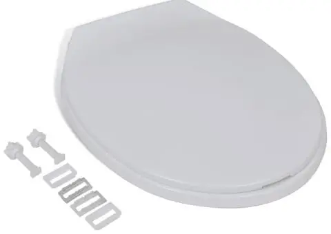 Capac WC cu închidere silențioasă, alb, oval - 2/5