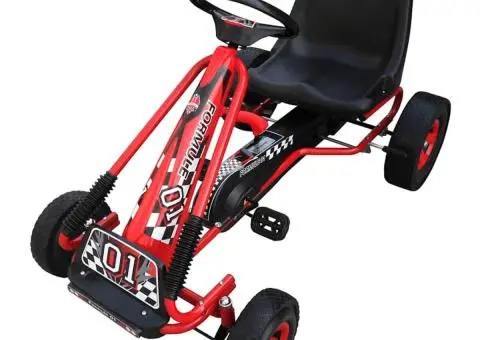 Kart copii cu pedale și scaun reglabil Roșu - 1/5