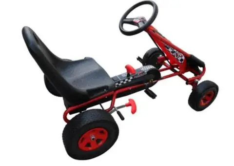 Kart copii cu pedale și scaun reglabil Roșu - 2/5