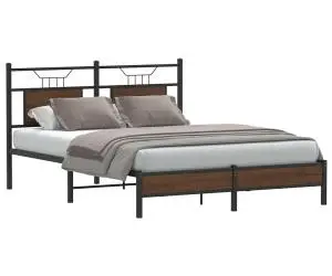 vidaXL Cadru pat fără saltea stejar maro 140x200 cm lemn prelucrat