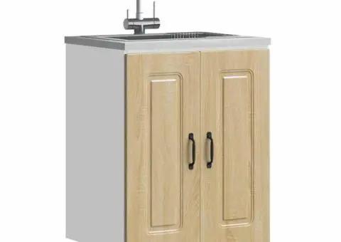 Dulap de bază pentru chiuvetă Stejar Sonoma Lemn prelucrat - 1/5