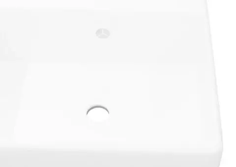 Chiuvetă pătrată din ceramică cu preaplin și scurgere 41 x 41 cm - 4/5