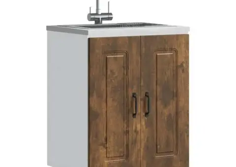 Dulap de bază pentru chiuvetă "Kalmar" stejar afumat lemn - 1/5