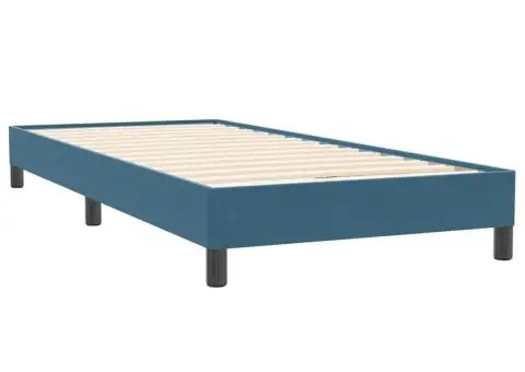 Pat box spring cu saltea, albastru închis, 80x220 cm, catifea - 5/5