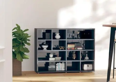 Dulap lateral, gri extralucios, 97x32x72 cm, PAL - 1/5