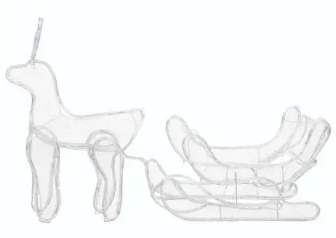 Instalație lumini Crăciun, ren și sanie cu plasă, 432 LED-uri - 5/5