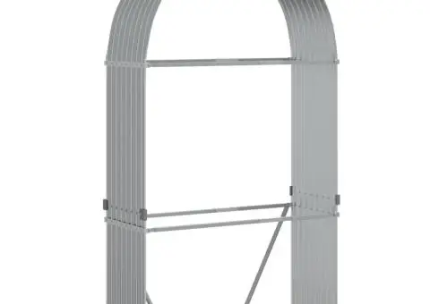 Suport de bușteni, gri deschis, 120x45x210 cm, oțel galvanizat - 2/5