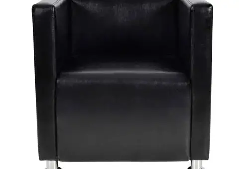 Fotoliu cub din piele ecologică neagră - 2/4