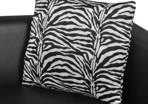 Fotoliu cub din piele ecologică neagră - 5/5