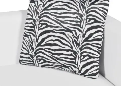 Canapea cu 2 locuri, piele artificială, alb - 5/5