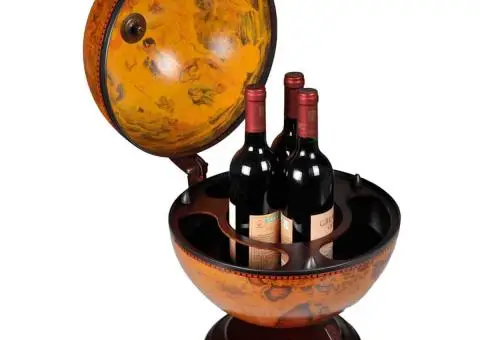 Bar tip glob pământesc stativ sticle de vin lemn de eucalipt - 2/5