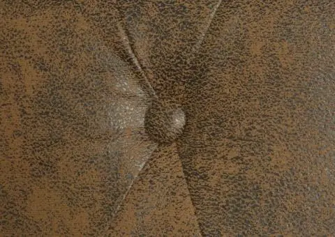 Canapea Chesterfield cu 2 locuri, piele ecologică, maro - 4/5