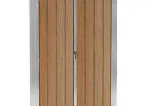 Șopron grădină/montaj perete maro 118x100x178cm oțel galvanizat - 3/5