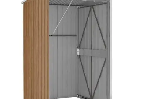 Șopron grădină/montaj perete maro 118x100x178cm oțel galvanizat - 5/5