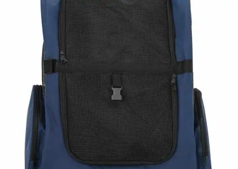 Cărucior pentru animale de companie 3 în 1, design albastru, 48x32x57 cm, material Oxford - 3/5