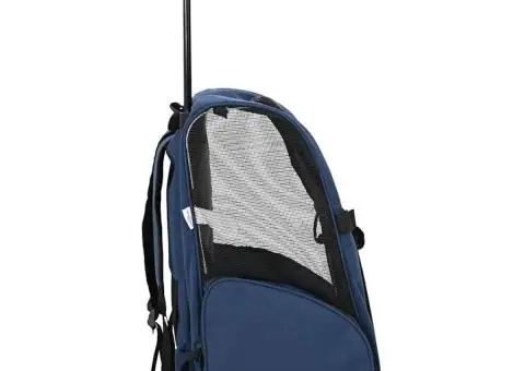 Cărucior pentru animale de companie 3 în 1, design albastru, 48x32x57 cm, material Oxford - 5/5